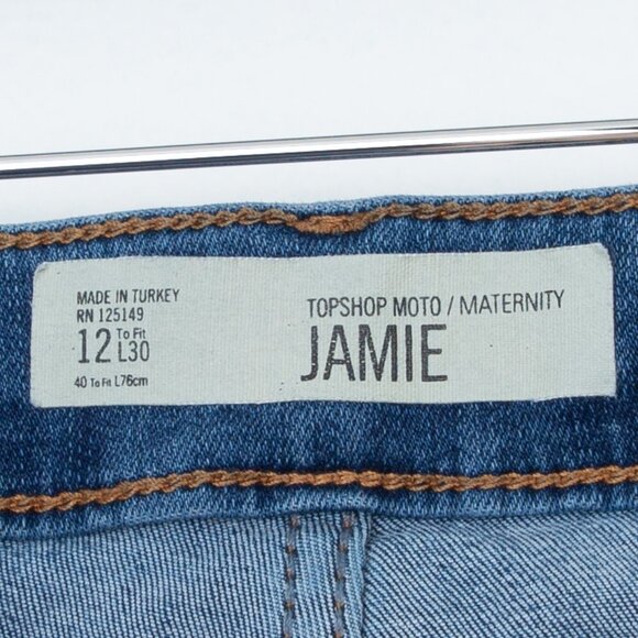 Topshop Jamie Moto Maternity Jeans Size 12 - Picture 4 of 9